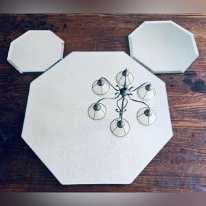 (3) Vintage 1970’s Hexagon Mirrors